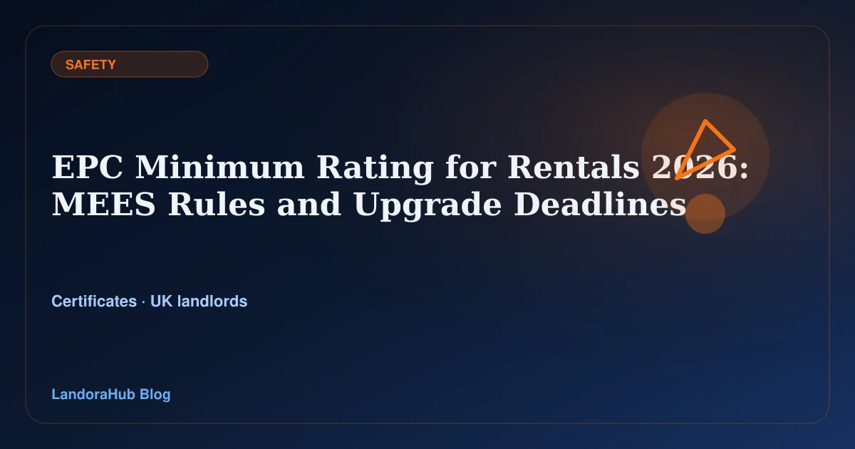 LandoraHub guide graphic for EPC minimum ratings and MEES compliance.