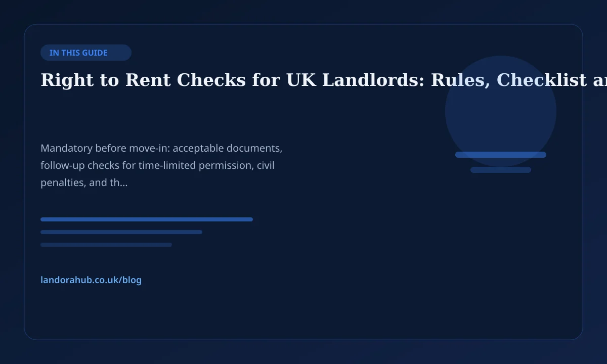 Identity documents and tenancy onboarding checklist for Right to Rent. (additional view)