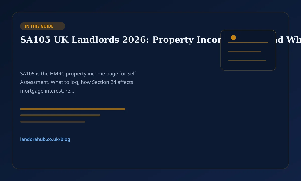 Tax documents and calculator for UK landlord SA105 preparation. (additional view)