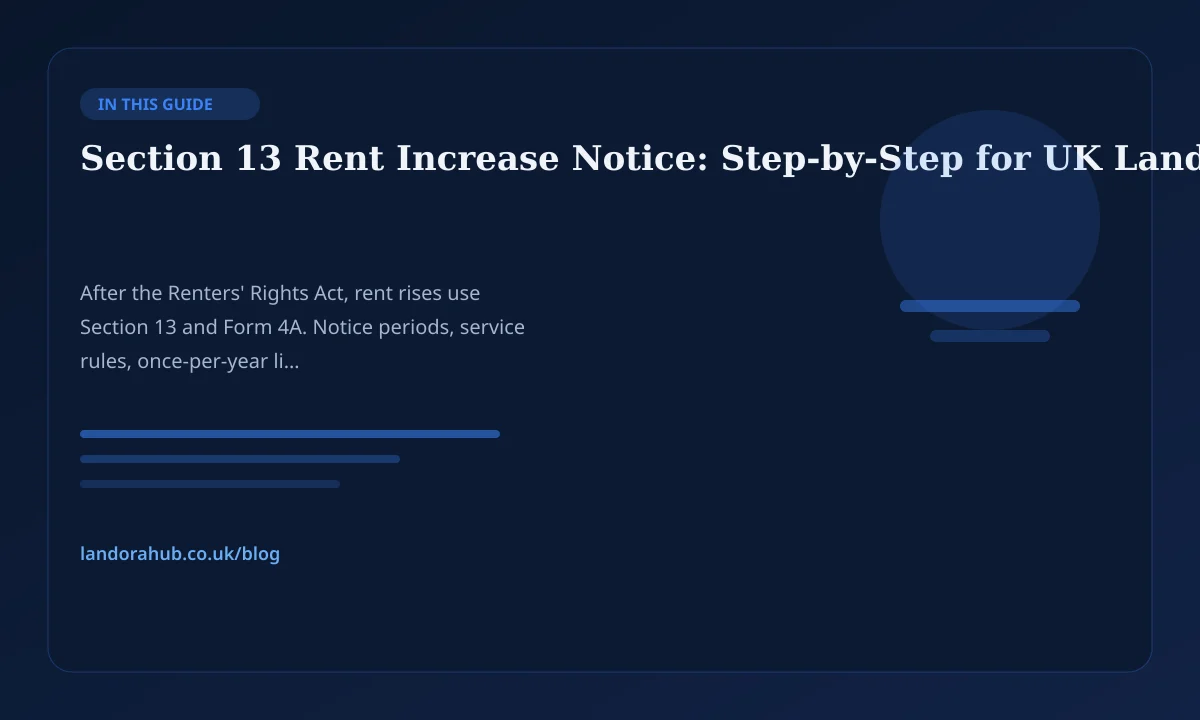 Form 4A rent increase notice and tenancy ledger on a landlord desk. (additional view)